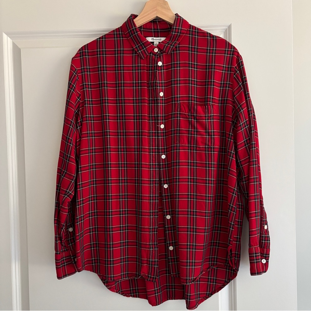 Madewell Red Plaid Button-Down Shirt